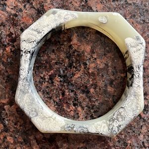 Vintage Marbled Octagon Bangle Bracelet~MCM~Mod~Retro **READ**